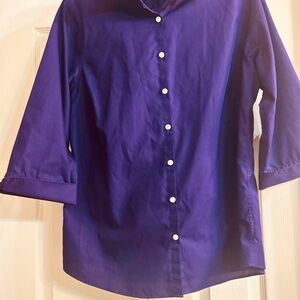 Lands’ End 3/4 Length Collard Button Down